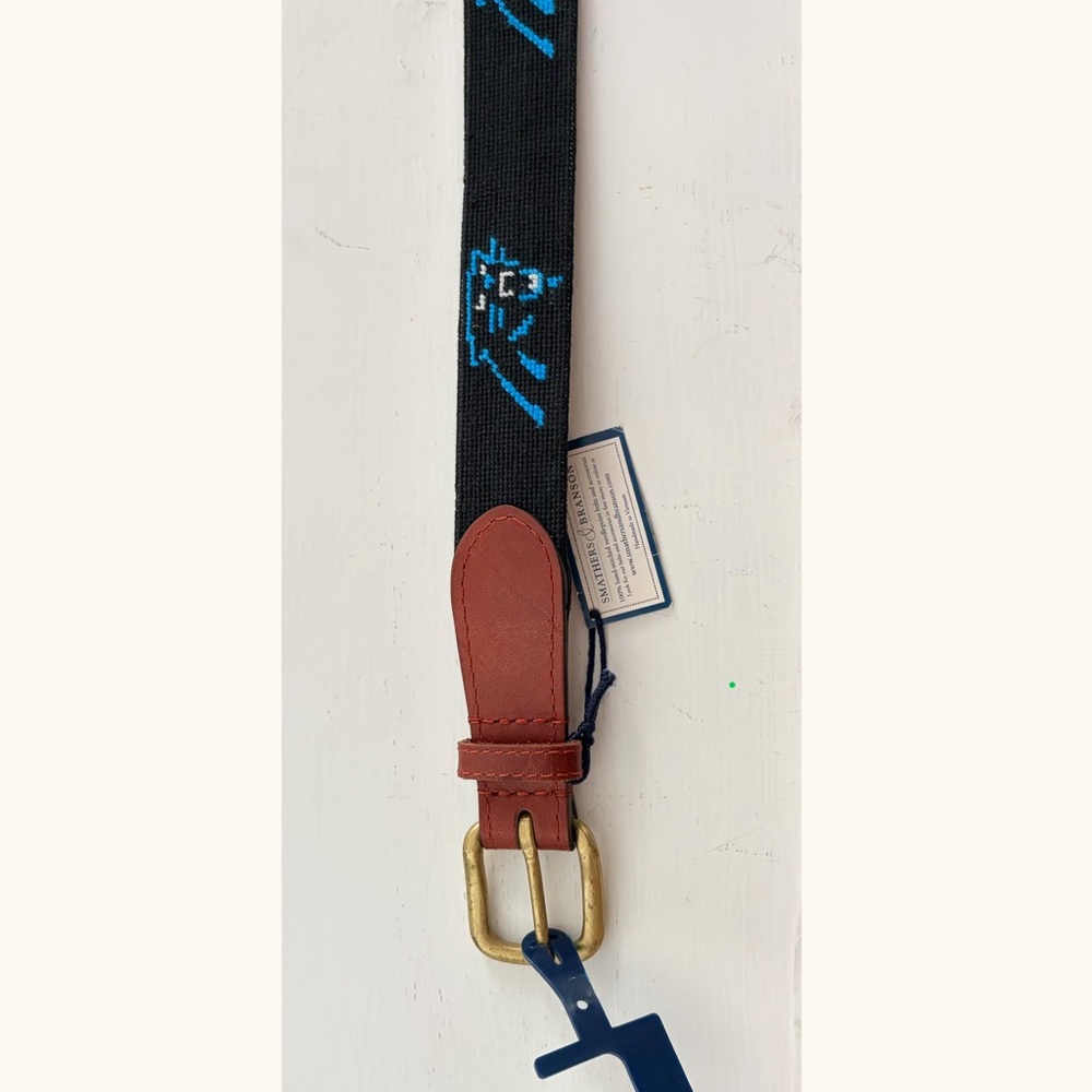 Carolina Panthers Needlepoint Belt NWT Smathers & Branson